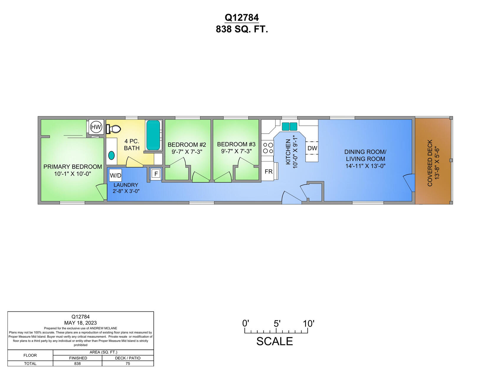 3 Bedroom - Q12784 (CUSTOM 14'W) 3 Bedroom - Q12784 (CUSTOM 14'W)